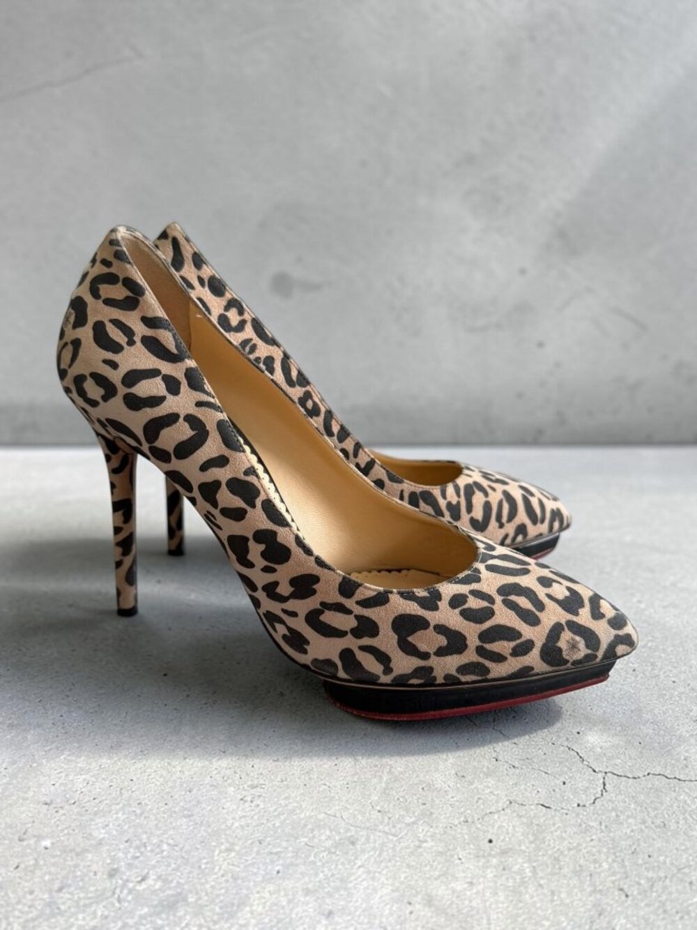 CHARLOTTE OLYMPIA Leopard Print Platform Heels Size 39.5 / US 9.5